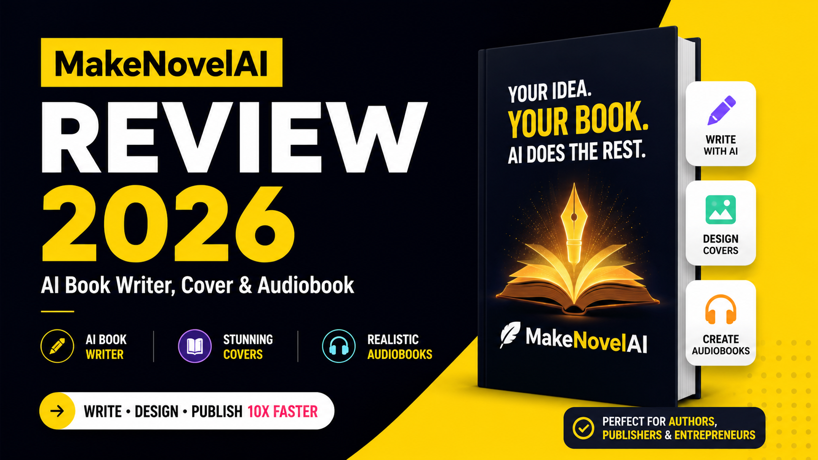 MakeNovelAI Review 2026 – AI Book Writer, Cover & Audiobook